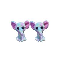 Kit C/2x Brinquedo de Pelúcia Elefante Colorido - Ty Rara