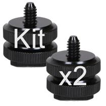 Kit c/ 2x Parafuso Adaptador Sapata Câmeras Anel Duplo Rosca 1/4 Polegada Kit c/ 2x Parafuso Adaptador Sapata Câmeras Anel Duplo Rosca 1/4 Polegada
