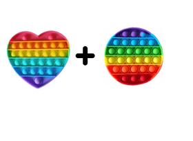 Kit C/2X Pop It Fidget Toy, Push Pop Bubble Sensorial Empurre Bolha Ant Stress Colorido