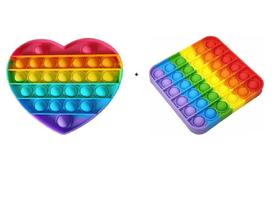 Kit C/2X Pop It Fidget Toy, Push Pop Bubble Sensorial Empurre Bolha Ant Stress Colorido