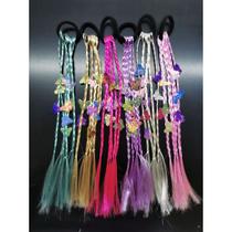 kit c/ 3 , 6 12 unidades mechas de cabelo tranças infantil borboleta colorido festa carnaval tiktok
