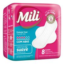 Kit c/ 3 Absorvente Mili Protecao Total Suave C/abas 8