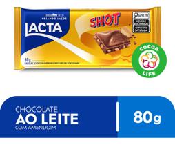 Kit c/ 3 barra Chocolate Lacta ao leite com amendoim Shot
