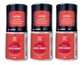 Kit c/3 Base NutriBomba de Crescimento Fortalecedora Vitaminada 9ml Enriquecida com queratina, óleo de cravo e melaleuca Kit c/3 Base NutriBomba de Crescimento Fortalecedora Vitaminada 9ml Enriquecida com queratina, óleo de cravo e melaleuca