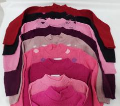 Kit C/ 3 Básica De Lã Blusa Menina Inverno Infantil Bebê 932 Kit C/ 3 Básica De Lã Blusa Menina Inverno Infantil Bebê 932