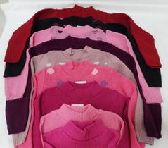 Kit C/ 3 Básica De Lã Blusa Menina Inverno Infantil Bebê 932 Kit C/ 3 Básica De Lã Blusa Menina Inverno Infantil Bebê 932
