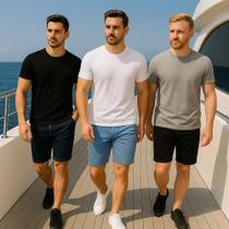 Kit C/3 Bermudas JEANS LISA Casual Slim Elastano MASCULINA 437 Kit C/3 Bermudas JEANS LISA Casual Slim Elastano MASCULINA 437