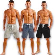 Kit C/3 Bermudas Shorts Masculina Academia Treino Corrida Moletom MOLETINHO 518