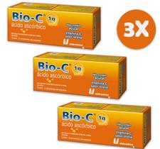Kit C/3 Bio C 1g C/30 Cpr Efervescentes - Vitamina C Laranja