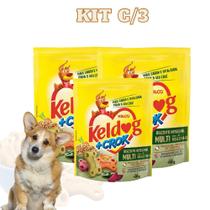 Kit C/3 Biscoito Integral Multi Vegetais Cães Keldog +Crok