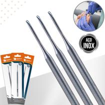 Kit c/ 3 Bisturi Goiva 206 Removedor Cutícula Unha Manicure Podologia Profissional Aço Inox Kit c/ 3 Bisturi Goiva 206 Removedor Cutícula Unha Manicure Podologia Profissional Aço Inox