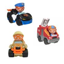 Kit C/3 - Blippi - Veículos - Policia + Bombeiro + Safari