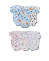 Kit c/ 3 Bodies Manga Longa Estampado de Bebê liso em Algodão