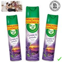 Kit c/ 3 bom ar odorizador aroma campos de lavanda 360ml aerossol