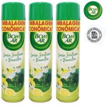 Kit c/ 3 bom ar odorizador aroma limão siciliano e baunilha 360ml