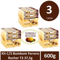 Kit C/3 Bombom Ferrero Rocher T3 37,5g