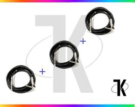 Kit c/3 Cabos P10 M X P10 L 90-- 3 Metros -- Guitarra, Baixo, Violão, Cavaquinho, Ukulele, Banjo, Teclado Kit c/3 Cabos P10 M X P10 L 90-- 3 Metros -- Guitarra, Baixo, Violão, Cavaquinho, Ukulele, Banjo, Teclado