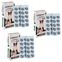Kit C/ 3 Caixas Carbovet Antidiarreico Cães Gatos - Biofarm