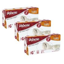 Kit c/3 caixas de luvas viniflex, tam: g / cor: branca 3x100