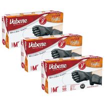 Kit c/ 3 caixas de luvas viniflex, tam: m / cor: preta 3x100
