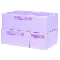 Kit C 3 Caixas Organizadoras Coloridas Com Alça 3 Tamanhos