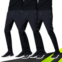 KIT c/ 3 CALÇA CORRIDA Preto Academia Bolso Zíper Elastano Tecido Gelado 996 KIT c/ 3 CALÇA CORRIDA Preto Academia Bolso Zíper Elastano Tecido Gelado 996