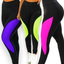 Kit c/3 Calça Fitness Legging Leg Casual Corrida Treino COLORIDAS 135 Kit c/3 Calça Fitness Legging Leg Casual Corrida Treino COLORIDAS 135