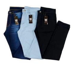 kit c/ 3 calças jeans masculina C/Elastano Skynni Oferta ilimitada