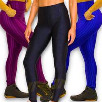 Kit C/3 CalçaS Legging 3D POLIAMIDA Leg Fitness Academia Corrida yoga Feminina 568