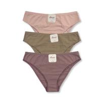Kit c/ 3 Calcinha Biquini Cotton Forro de Algodão Lut Kit c/ 3 Calcinha Biquini Cotton Forro de Algodão Lut