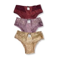 Kit c/ 3 Calcinha Cintura Alta com Renda Tangão Gimara Kit c/ 3 Calcinha Cintura Alta com Renda Tangão Gimara