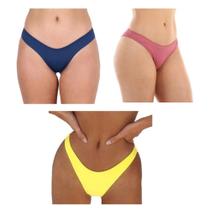Kit C/3 Calcinha de Biquini Fio Duplo Asa Delta Empina Bumbum Kit C/3 Calcinha de Biquini Fio Duplo Asa Delta Empina Bumbum