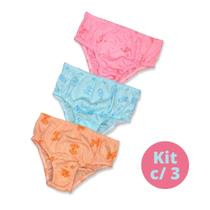 Kit c/ 3 Calcinha Infantil com Desenhos Sortidos Dondoka Kit c/ 3 Calcinha Infantil com Desenhos Sortidos Dondoka