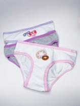 Kit c/ 3 Calcinhas Juvenil Luna 100% Algodão 4402