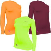 Kit C/ 3 Camisas Feminino Stigli Pro Proteção Solar FPU 50 Manga Longa Luna Poliamida A