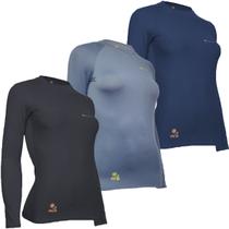 Kit C/ 3 Camisas Térmicas Feminino Stigli Pro Proteção Solar FPU 50 Manga Longa Aerodry Poliamida B