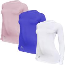 Kit C/ 3 Camisas Térmicas Feminino Stigli Pro Proteção Solar FPU 50+ Manga Longa Rash Guard B