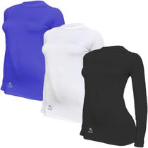 Kit C/ 3 Camisas Térmicas Feminino Stigli Pro Proteção Solar FPU 50+ Manga Longa Rash Guard B