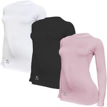 Kit C/ 3 Camisas Térmicas Feminino Stigli Pro Proteção Solar FPU 50+ Manga Longa Rash Guard B