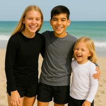 KIT c/ 3 Camisetas Térmica Proteção UV Original Manga Longa Solar Infantil PLT 1019