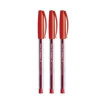 Kit C/3 Caneta Vermelhas Esferográfica Média Trilux 032 Ponta 1.0 mm - Faber-Castell
