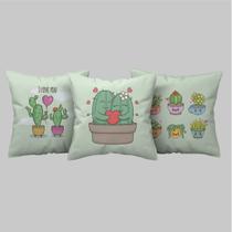 Kit C/3 Capas De Almofadas Decorativas Ibitinga Cactos 40x40 Kit C/3 Capas De Almofadas Decorativas Ibitinga Cactos 40x40