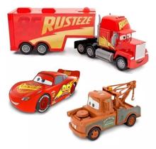 Kit C/ 3 Carrinhos - Trio Aventura Carros Disney - Relâmpago Mcqueen, Mack e Mate - Toyng