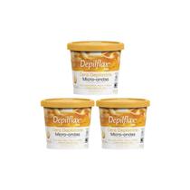 Kit c/3 Cera Microondas Natural 100G - Depilflax