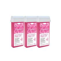 Kit c/3 Cera Refil Roll On Rosa 100g - Depilflax Kit c/3 Cera Refil Roll On Rosa 100g - Depilflax
