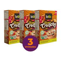 Kit c/ 3 Cereal Matinal Orgânico Sem Glúten Cenoura, Beterraba, Cacau e Caramelo biO2 Vegan Crunchy 200g