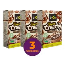 Kit c/ 3 Cereal Matinal Orgânico Sem Glúten Chocolate biO2 Vegan Crunchy 200g