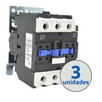 Kit c/3 Chave Contatora Tripolar 50a Lc1 3p + Aux Nf+na 220v Kit c/3 Chave Contatora Tripolar 50a Lc1 3p + Aux Nf+na 220v