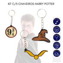 Kit C/3 Chaveiros Emborrachados Alto Relevo Harry P0tter - DCMB