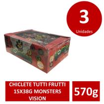 Kit c/3 Chiclete Tutti Frutti 15X38G Monsters Vision